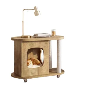 Compact Cat Den with Scratching Post