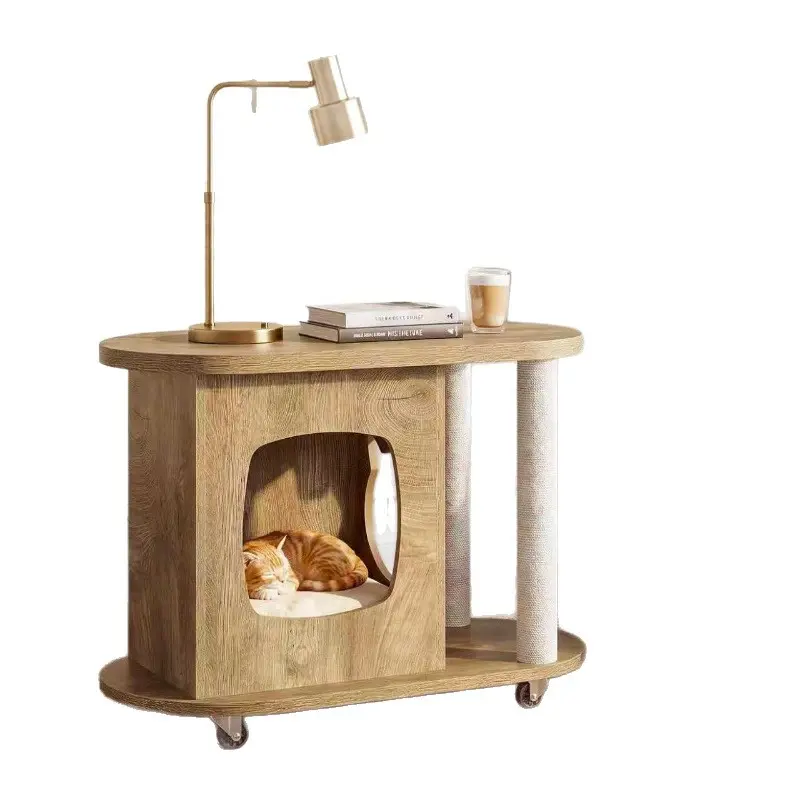 Compact Cat Den with Scratching Post