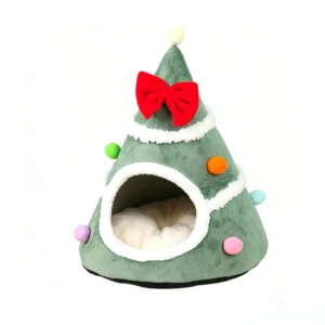 Festive Christmas Tree Cone Pet Bed