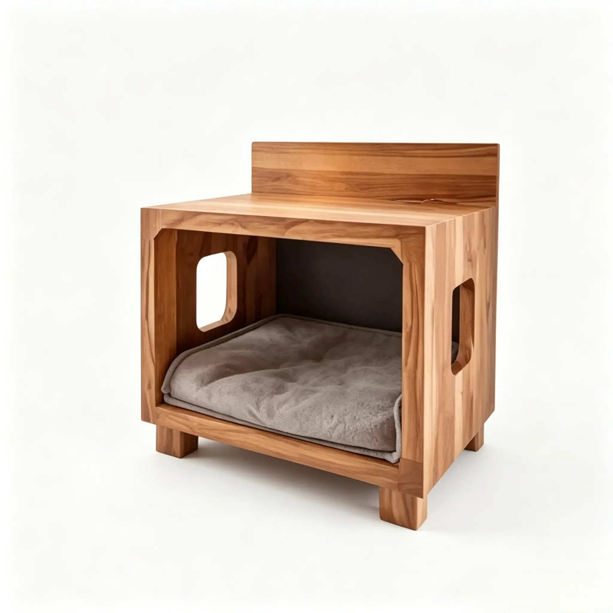 The Solid Wood Cube Cat Nightstand