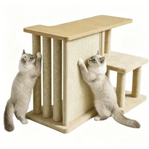 Sofa-Side Cat Tree with Heavy-Duty Scratch Panel