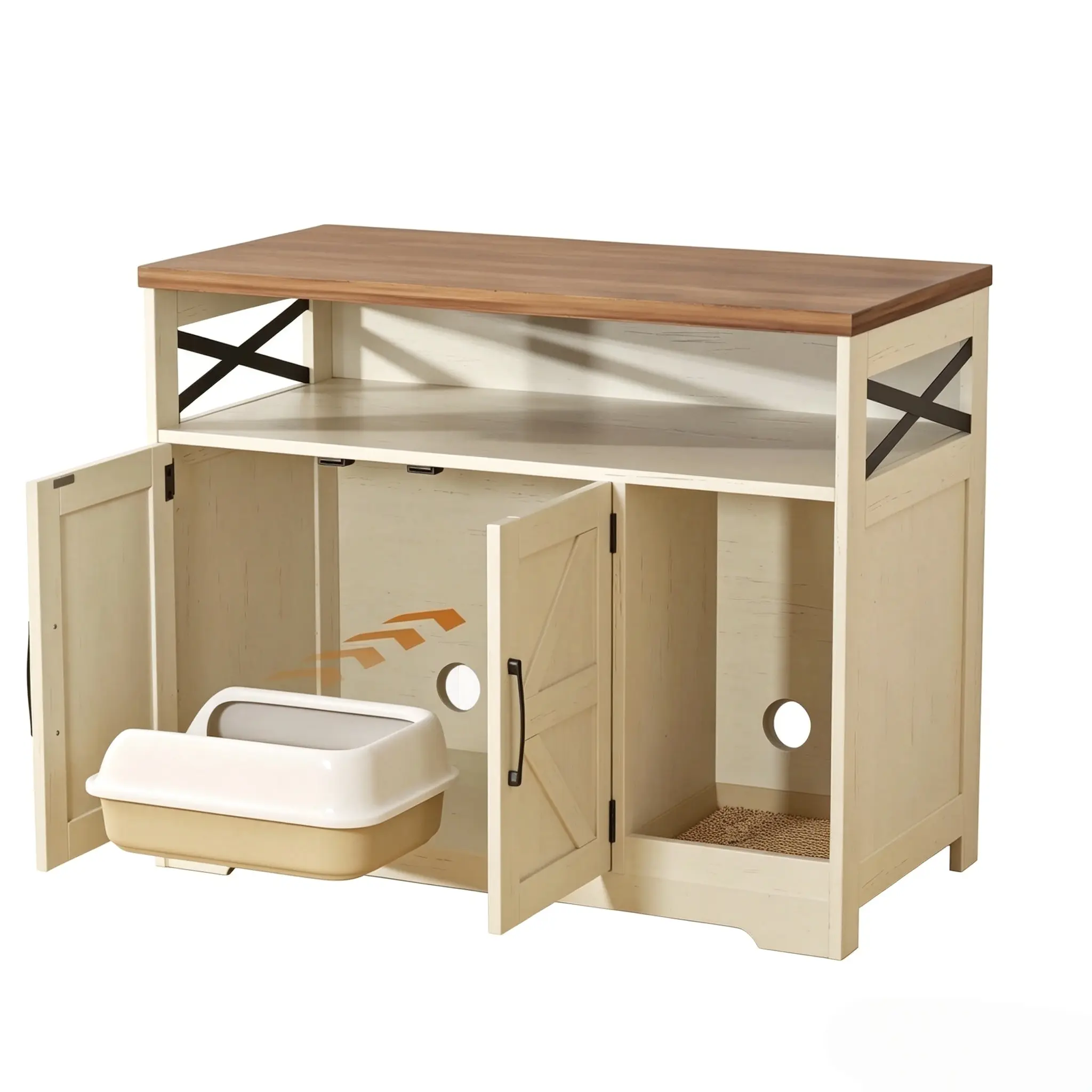 Multi-Purpose Pet Sideboard with Open Shelf