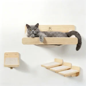 Modular Wall-Mounted Cat Rest & Step Set